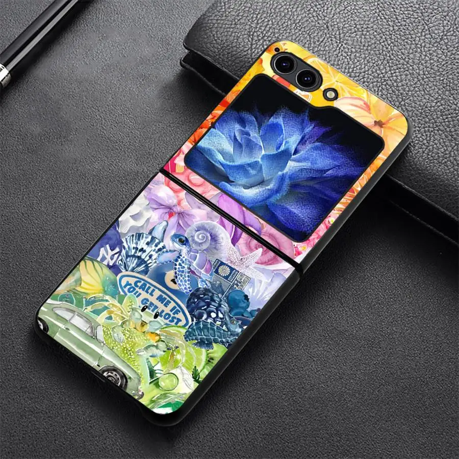 Phone Shell Funda Case for Samsung Galaxy Z Flip 8 Flip5 Flip6 Z Flip 7 6 5 4 3 Flip7 FE Flip4 Flip3 Creative Color Elements