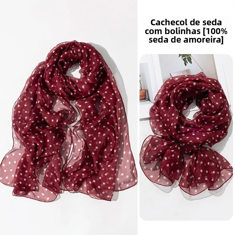 上海ストーリーレッドポルカドットシルクスカーフ女性の春夏プロフェッショナル航空スチュワーデスバンクスカーフネックプロテクションラップ