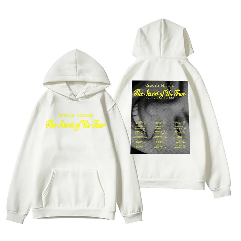 Gracie Abrams The Secret of Us Tour 2024 Hoodie Hip Hop Gothic Casual Long Sleeve Pullovers Streetwear Soft Hooded Sweatshirts