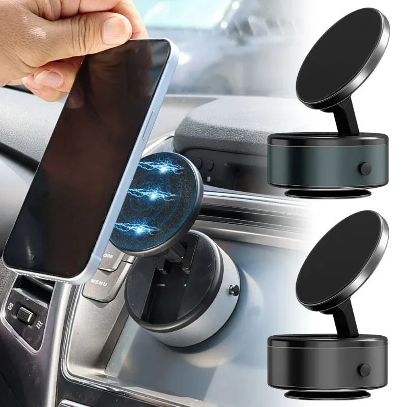 Magnetic Stand Vacuum Adsorption Car Phone Holder Foldable Car Windshield Suction Cup Navigation Bracket for IPhone 12/13/14/15