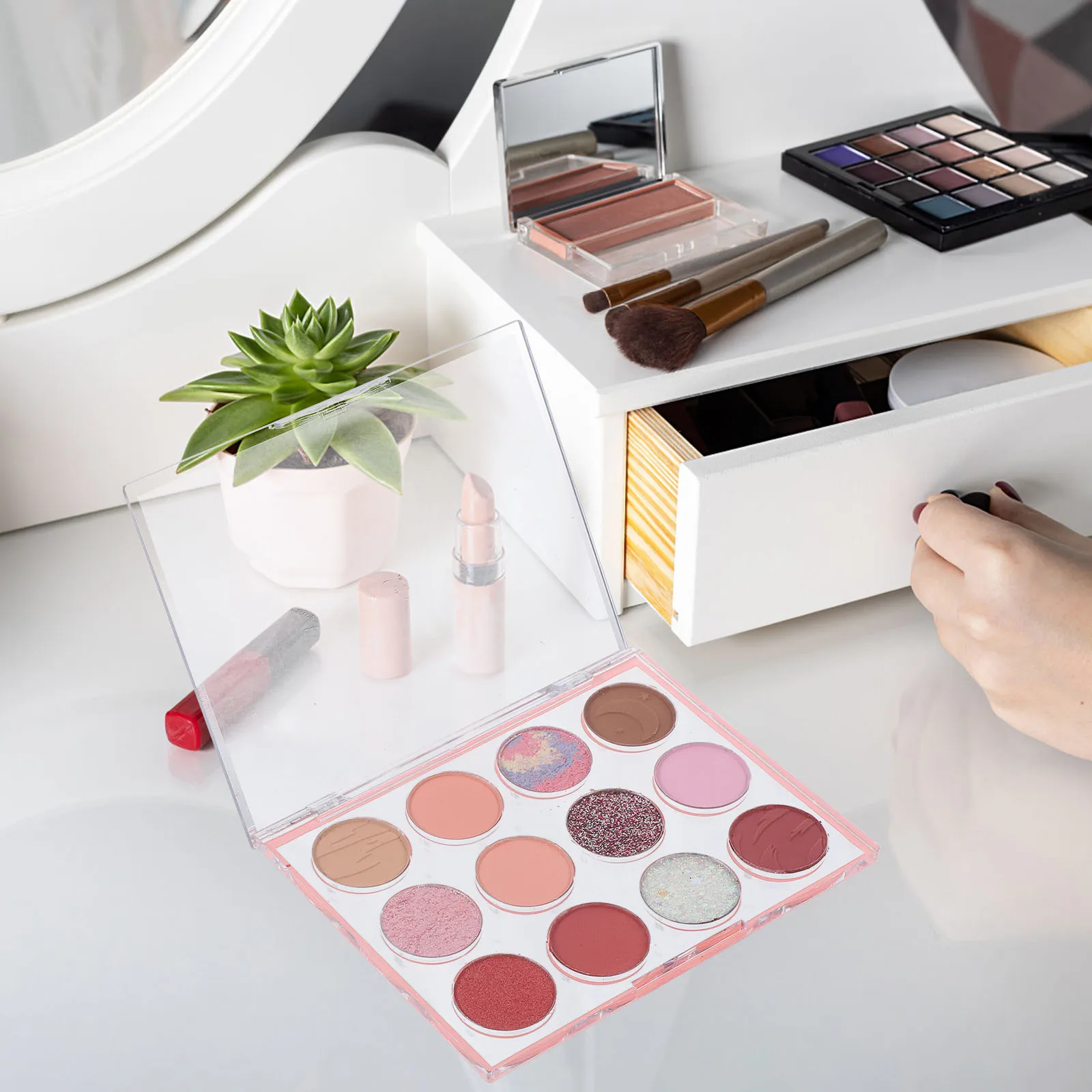 

Eyeshadow Palette Makeup Shadow Powder For Women Glitter Sparkle Compact Lightweight Eye Makeup Travel Durable Eye Shadow