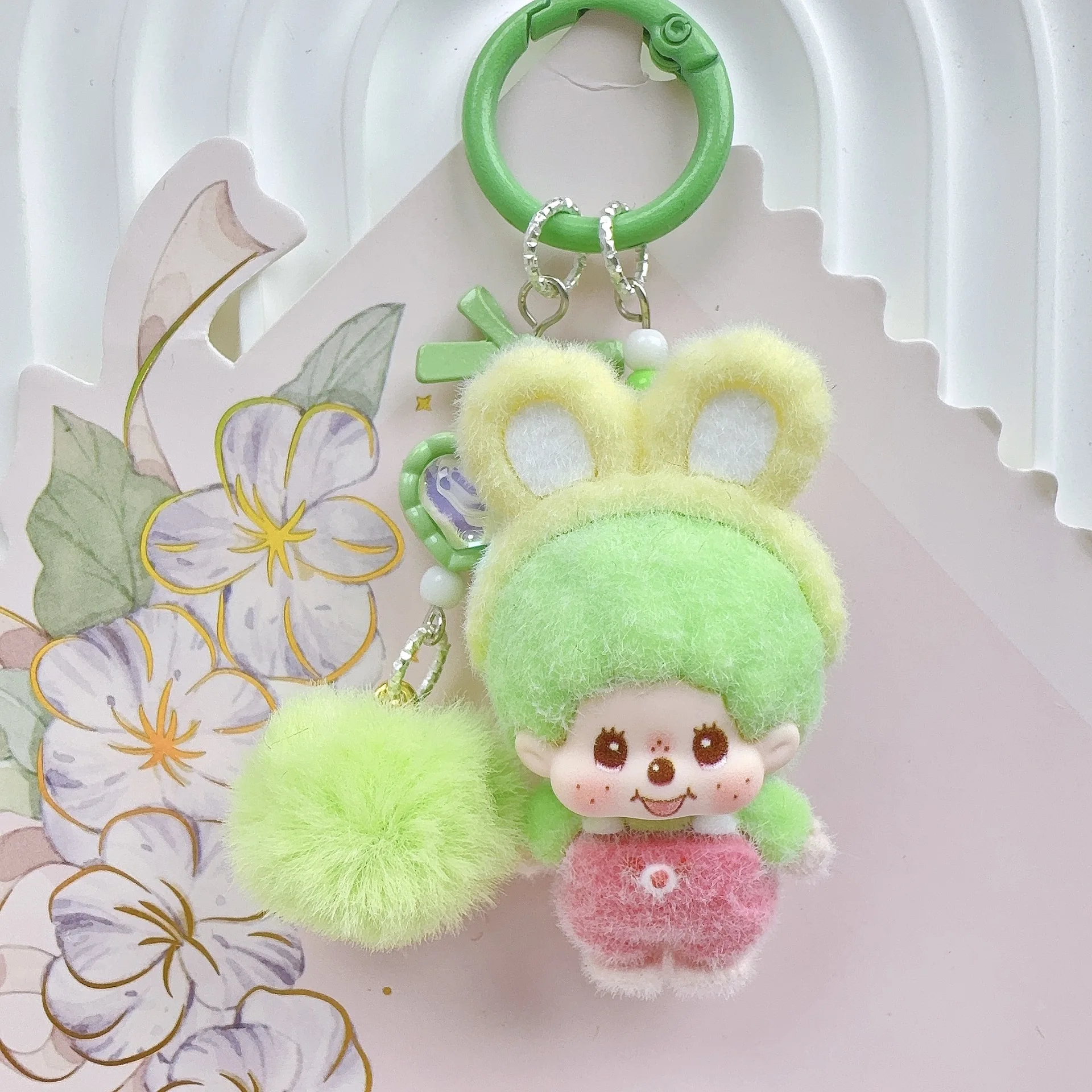 

Monchhichi Keychain Cute Keychain on The Phone Kawaii Keychains for Bags Monchiki Ring Gifts Monchichi Keyrings 몬치치 키링