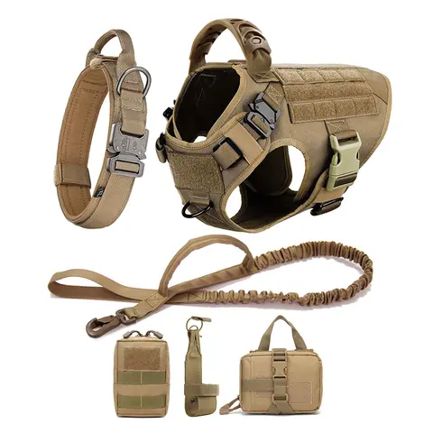 Large Dog Harness with Leash and Pouches PETRAVEL