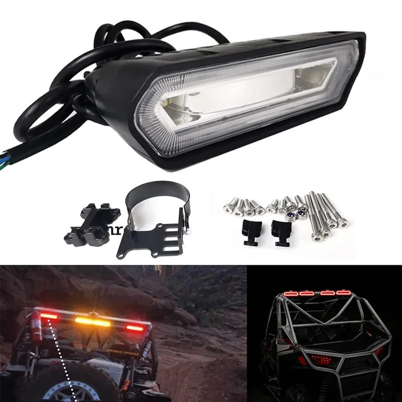 Luz de Freio Traseira UTV de Três Cores para Carro e ATV, Luz de Freio Vermelha para Can-Am Maverick X3 Commander e Polaris RZR 1000 800