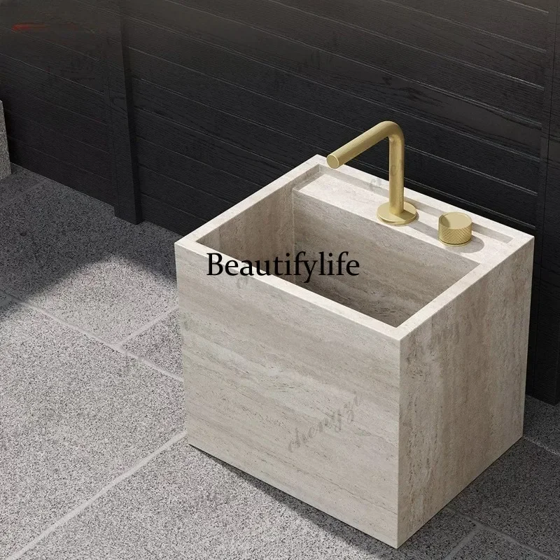 03 Customizable Slate Mop Pool Home Balcony Bathroom Mop Pool Hotel Outdoor Villa Stone Sink