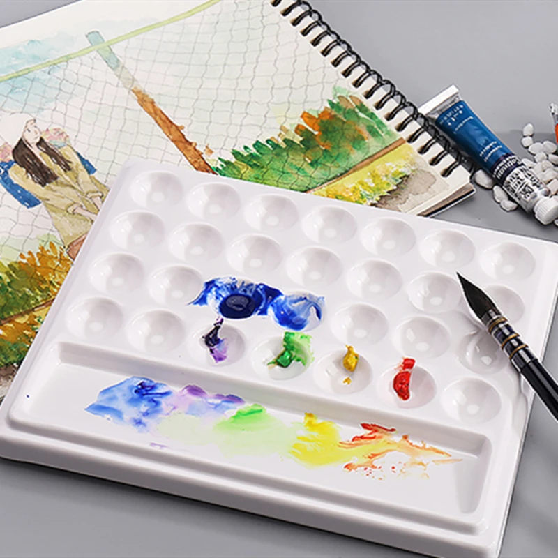 Ceramic Artist Watercolor Palette Rose-shaped Gouache Ceramic Palette Bone China Flower-shaped Paint Painting Supplies