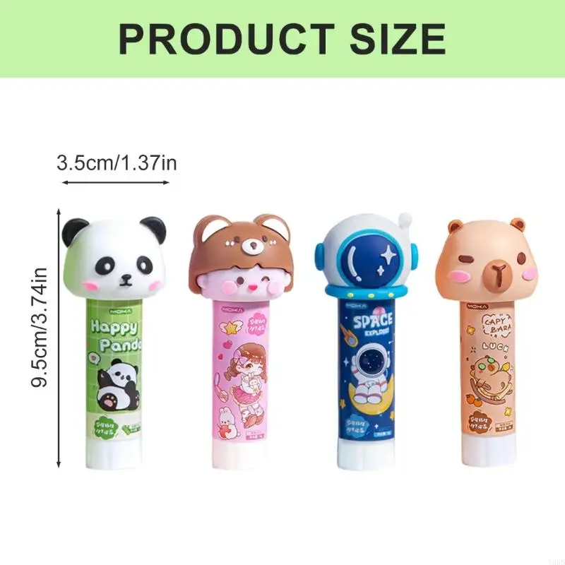 Y88B Cartoon PVA Pegue School Pegos sólidos Adhesivo Secado rápido Fácil llevar