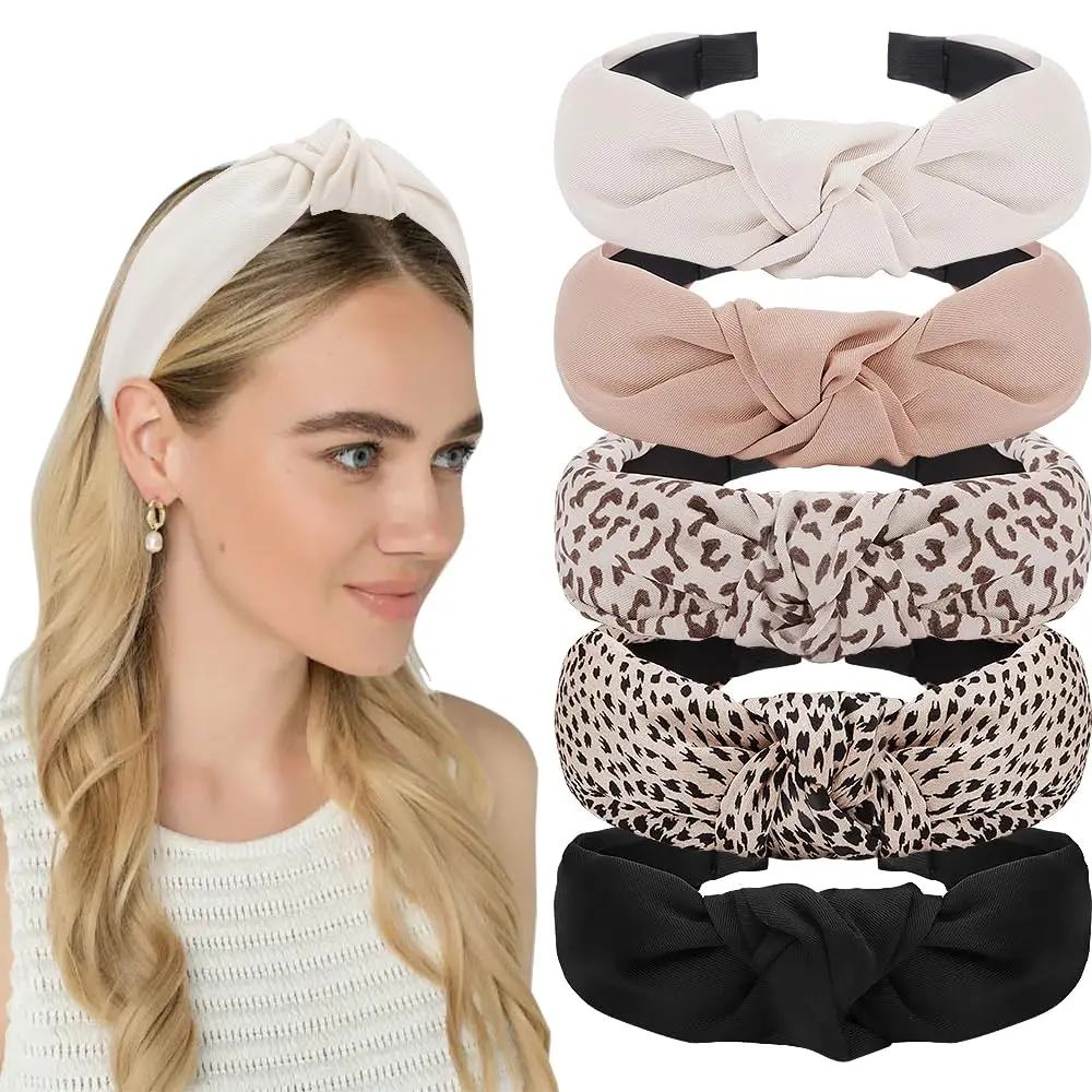 1 STÜCK geknotete Stirnbänder für Damen – modisches dickes Top-Knoten-Design, rutschfest, niedlicher Haarschmuck, Haarbänder in mehreren Stilen – Detail 6