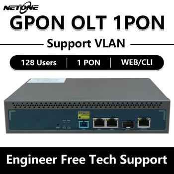 NETONE GPON OLT 1PON 128 ONU 10G 업링크 C+ GBIC 미니 GPON OLT 1 포트 SFP 100-240V AC 12V DC 전원 VSOL OLT