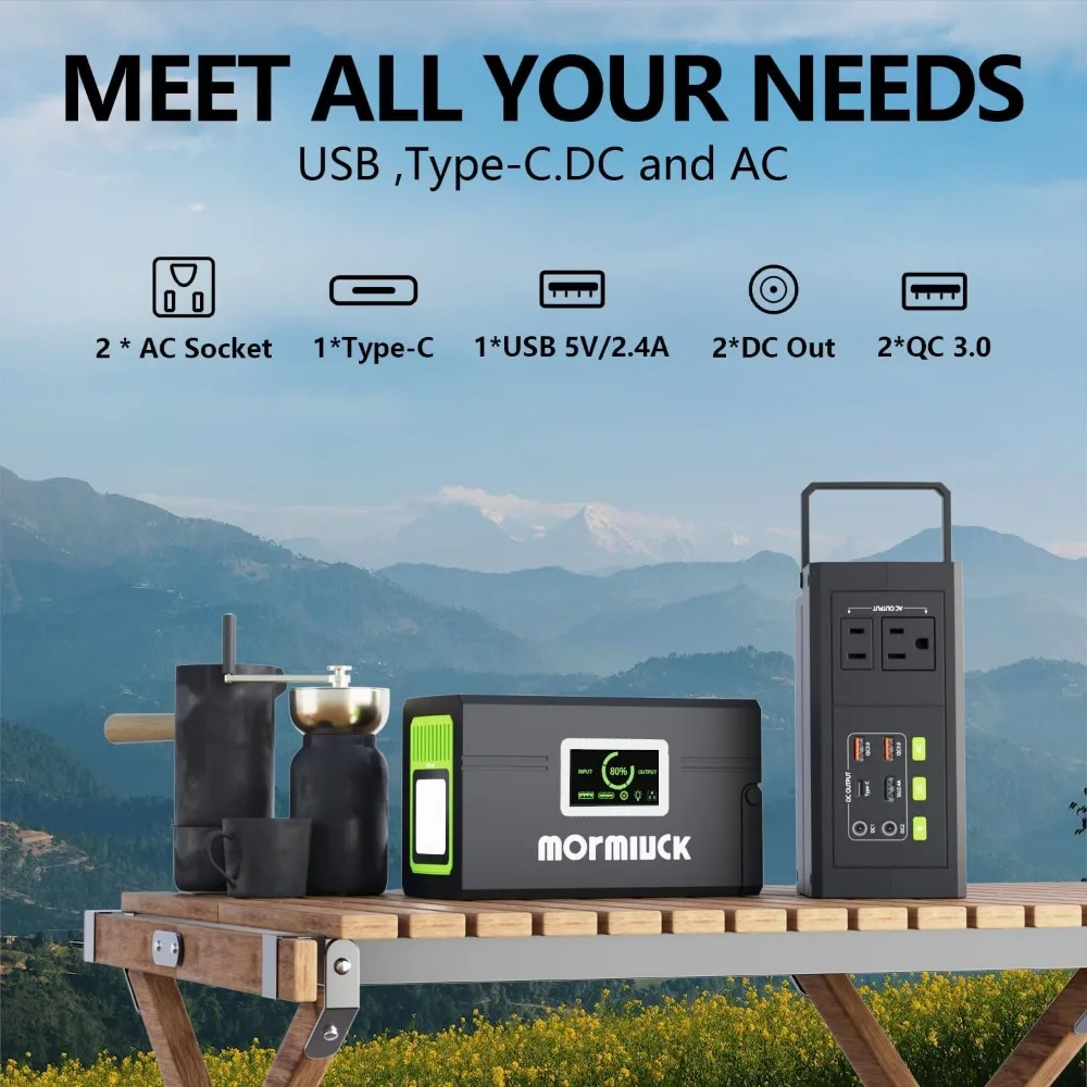 127W ポータブル電源、ピーク出力150W、88.8Wh ソーラー発電機、オプションのソーラーパネル、110V ACコンセント、USB Type-Cポート搭載