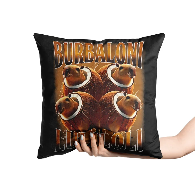 Aertemisi 18 ''x 18'' Burbaloni Lul Baina الإيطالية Brainrot ساحة رمي وسادة وسادة تغطي أكياس سادات 45 سنتيمتر x 45 سنتيمتر