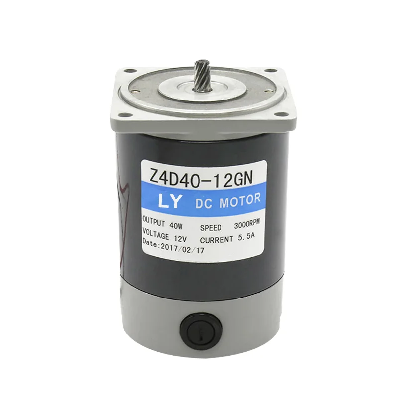 Compact Parallel Shaft PMDC Brush Gear Motor 24V DC 80mm 40W 3200 RPM No-load Speed Home Appliance Use