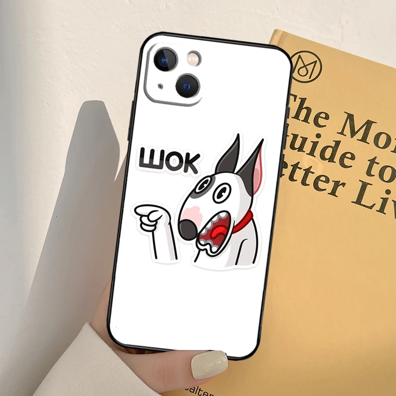 Bull Terrier Dog Puppies Funny Phone Case For iPhone 16 15 14 Pro Max Plus 11 12 13 Pro Max XS 6 12 13 Mini Cover Shell