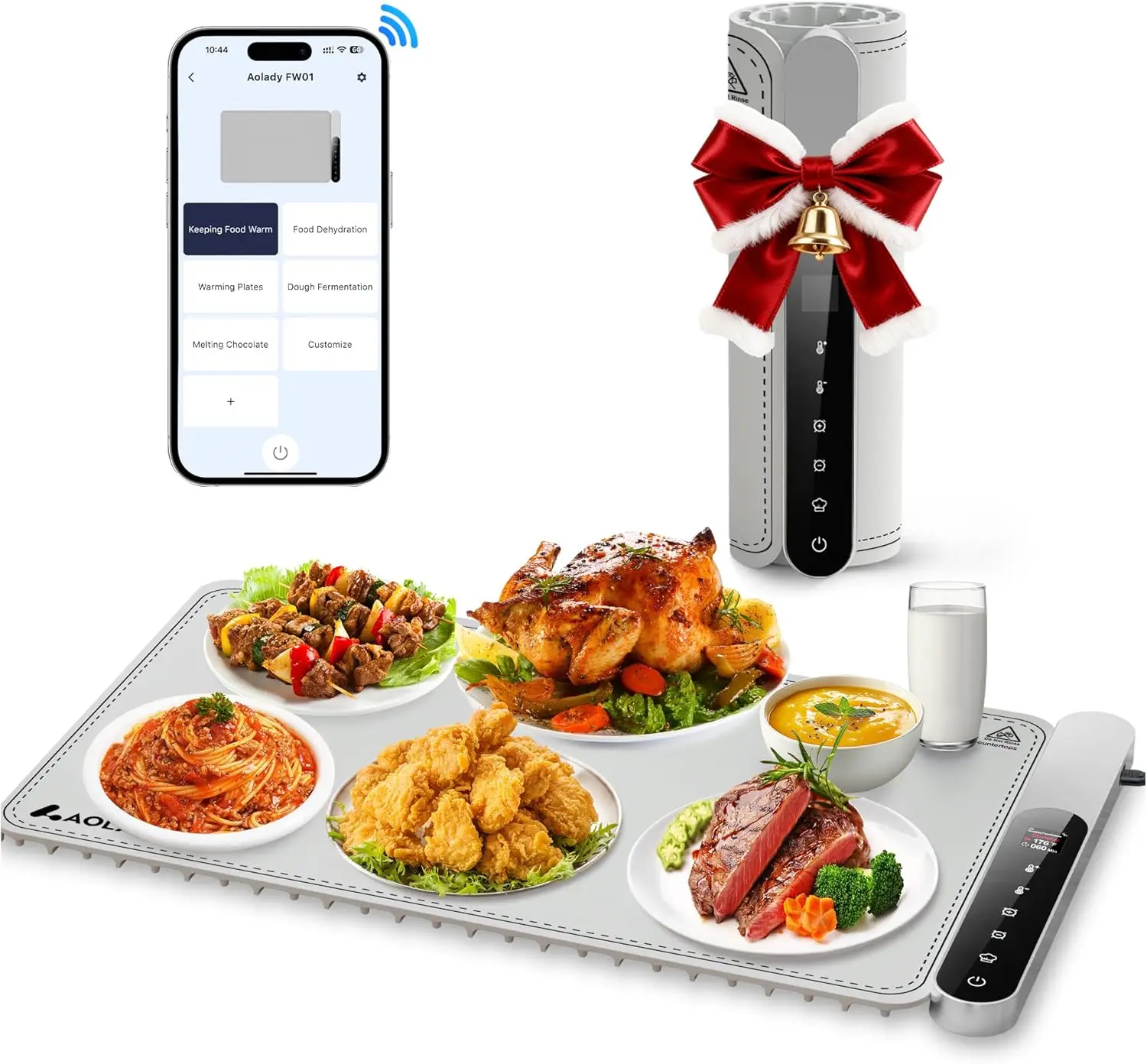 

Warming Mat for Food Electric Silicone Fast Heating Chafing Dishes for Parties Buffet with APP Controller 15'x23.6' with 8H