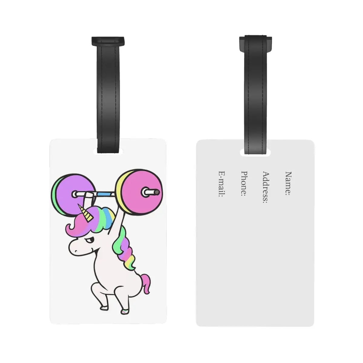 The Snatch Weightlifting Unicorn Luggage Tags Suitcase Accessories Travel Baggage Boarding Tag Portable Label Holder ID Name