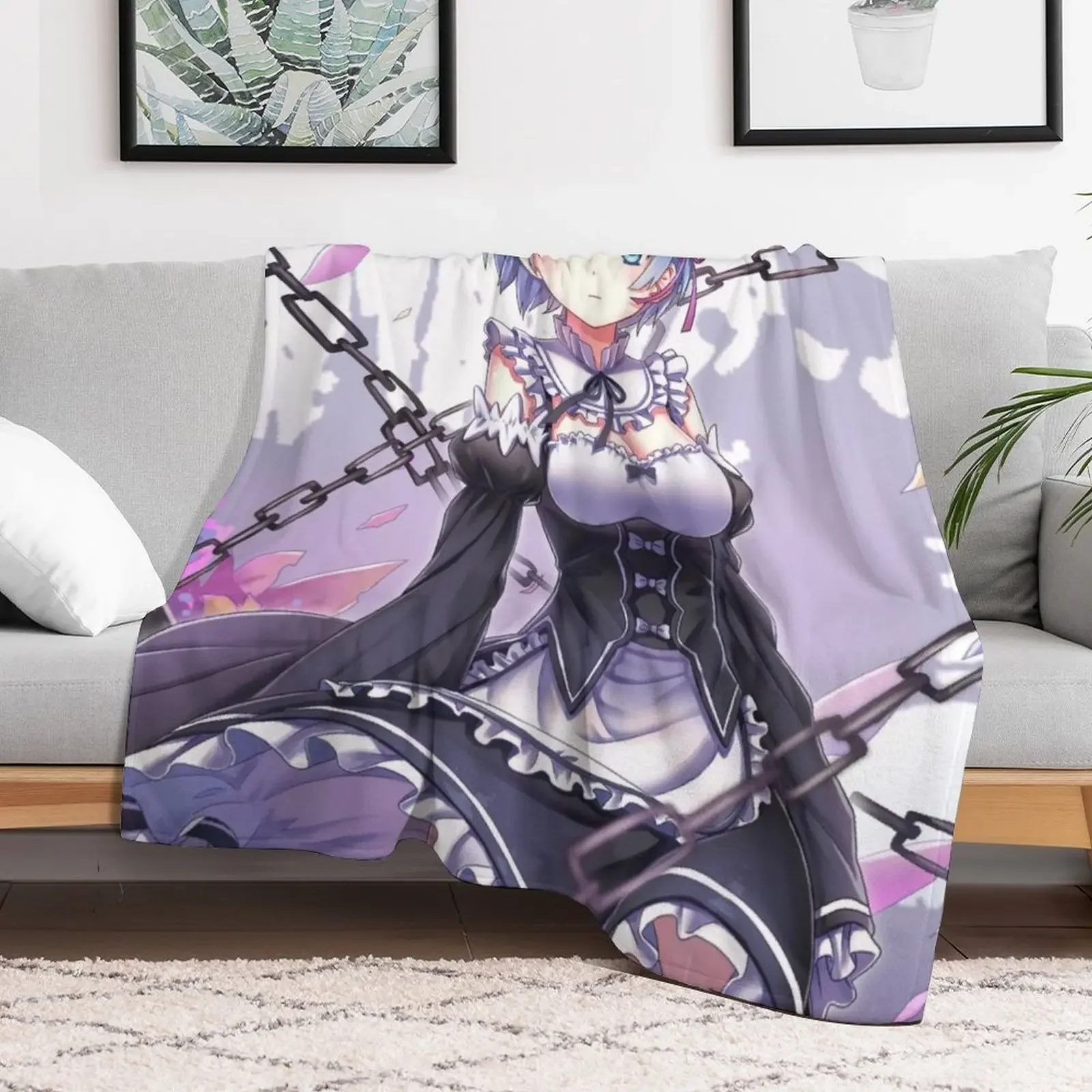 rem Throw Blanket Sofa Throw Luxury Throw cosplay anime Flannel Blankets