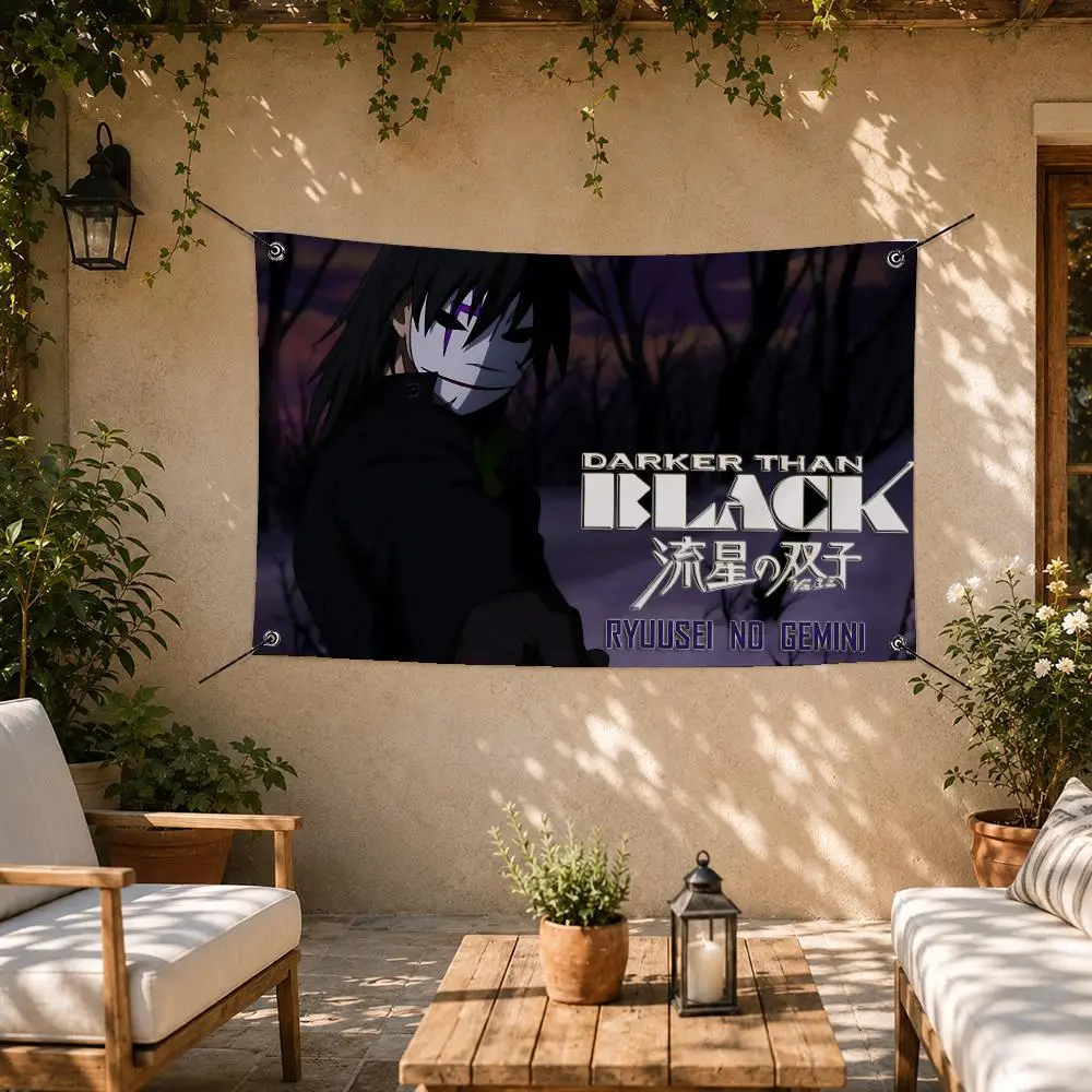 Bold Anime Darker than Black Flags Room Bedroom Home Outdoor Wall Hanging Concert Printed Background Decoration Art Banne