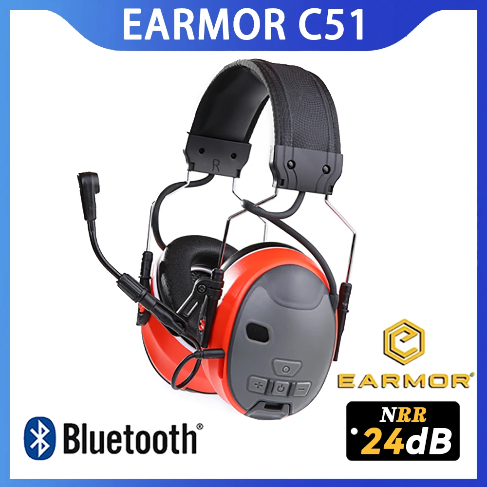 

Hearing Protection Noise-proof Earmuffs EARMOR Bluetooth C51 Electronic Noise Canceling Headphones Hunting Shooting Earmuffs