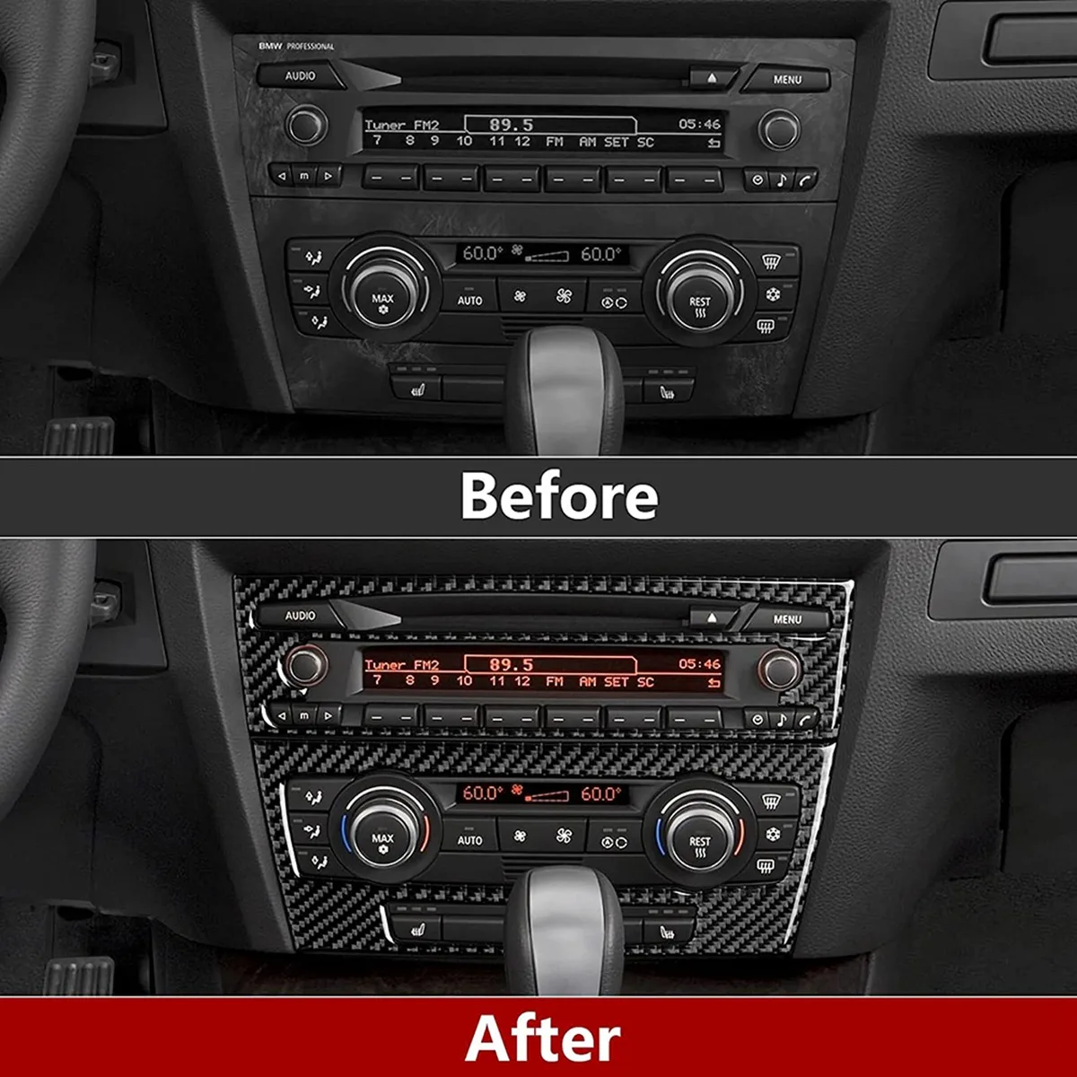 자동차 CD 컨트롤 콘솔 패널 스티커, 탄소 섬유 데칼 트림 커버, BMW- 3 시리즈 E90 E92 E93 2005-2012 액세서리