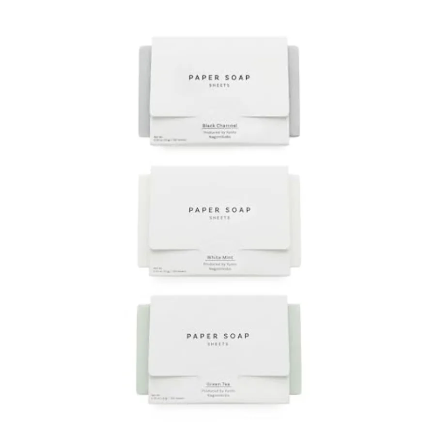 

Japanese Paper Soap Sheets for Hand Washing - 300 Sheets - Made in Japan Portable Travel Soap, Dissolvable Mini Soap Sheets for