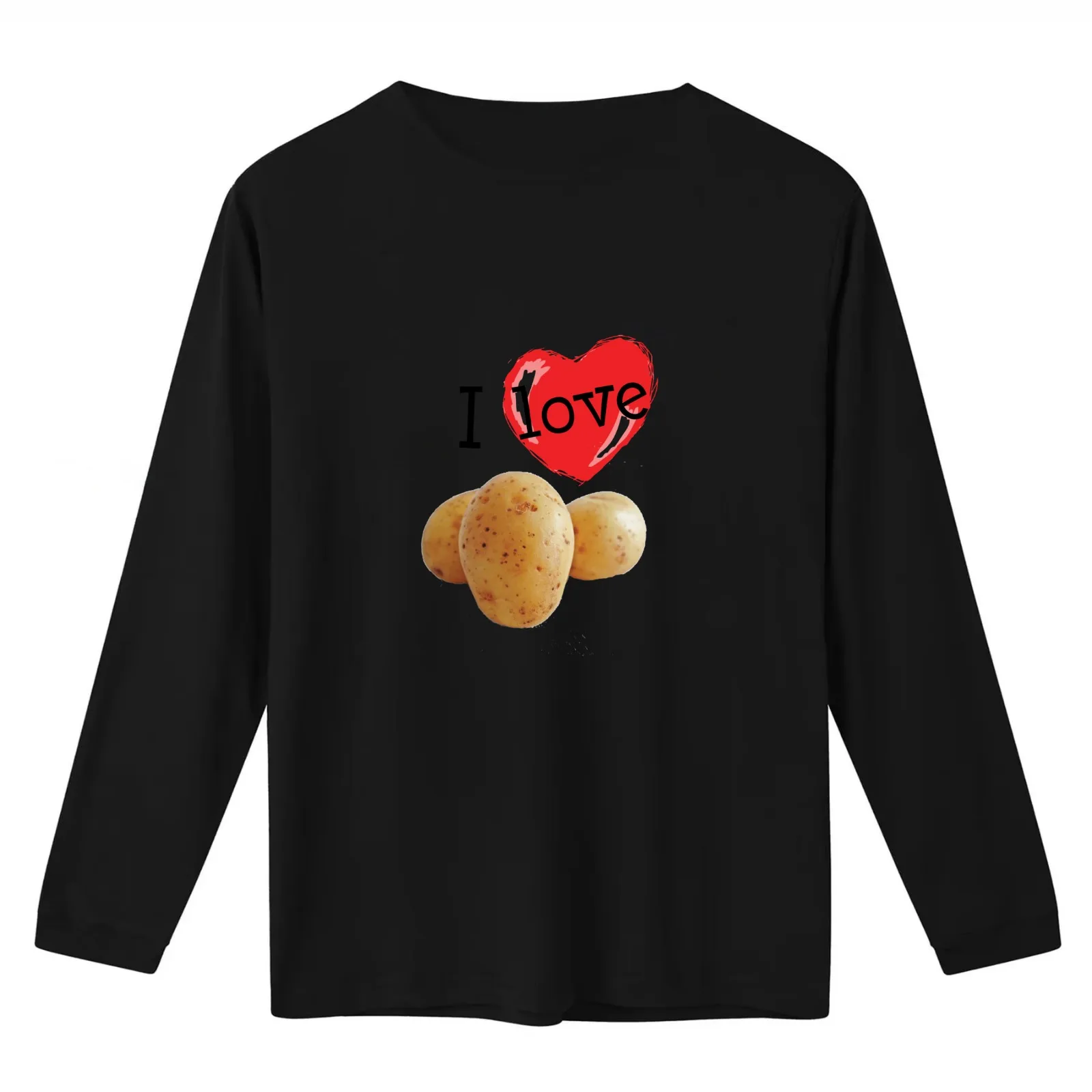 I Love Potatoes T-Shirt Summer Casual Cotton Tee Oversized Streetwear Tops Vintage Graphic Print Loose Fit Short Sleeve
