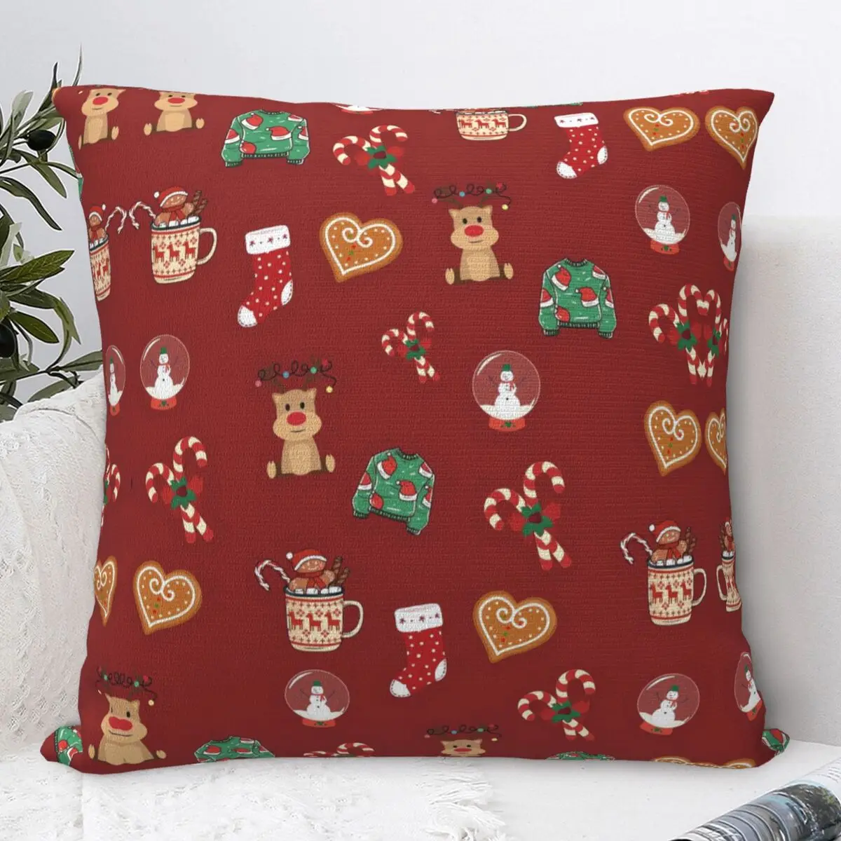 

Plaid & Holiday Christmas Pillow Cover Fashion Pillow Case For Sofa Car Home Decor Cushion Cover Soft Pillowcases Birthday