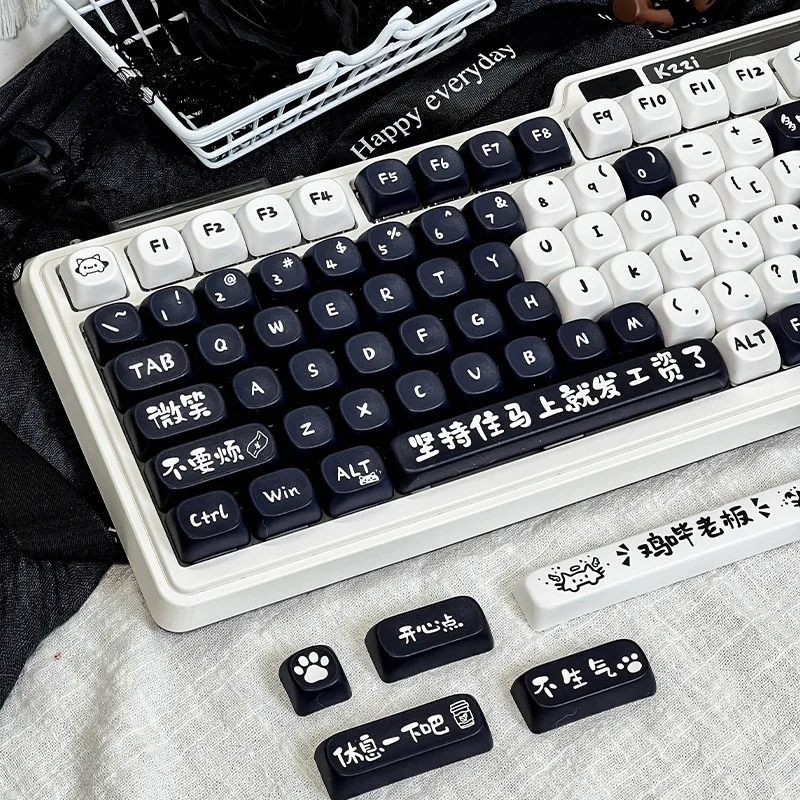 

Off-duty Meow Keycaps PBT High Value Cute MOA Highly Adapted Mechanical Keyboard 68/75/87/98/99/104
