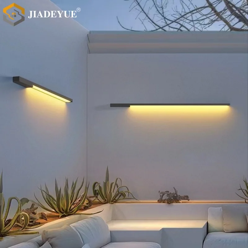 Imagem -04 - Longo Led Strip Lâmpada de Parede Ip65 Impermeável Moderno ao ar Livre Villa Jardim Exterior Varanda Pátio