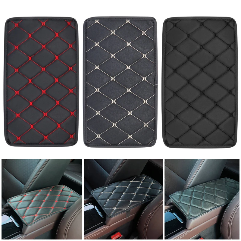 Alfombrilla Universal de cuero para Reposabrazos de coche, caja de almacenamiento, tapetes, funda de cojín a prueba de polvo, Protector de reposabrazos, impermeable, Interior