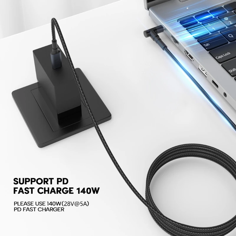 28V 5A 140W Type C to DC5.5x2.1mm 5.5x2.5mm Male Power Cable PD Charger Braided Extension Cord for Laptop Notebook