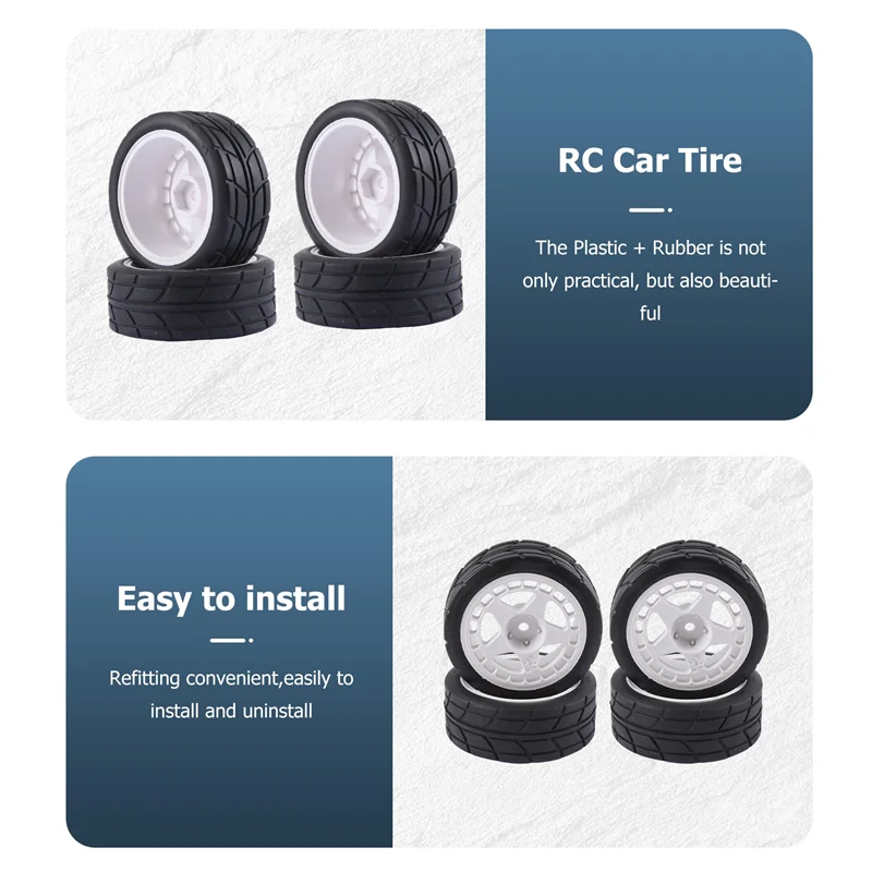 ABDE-4PCS 12mm hex 65mm pneus de roda de borracha para tamiya XV-01 TT-01 TT-02 lc racing PTG-2 hpi wr8 hsp 1/10 rc carro