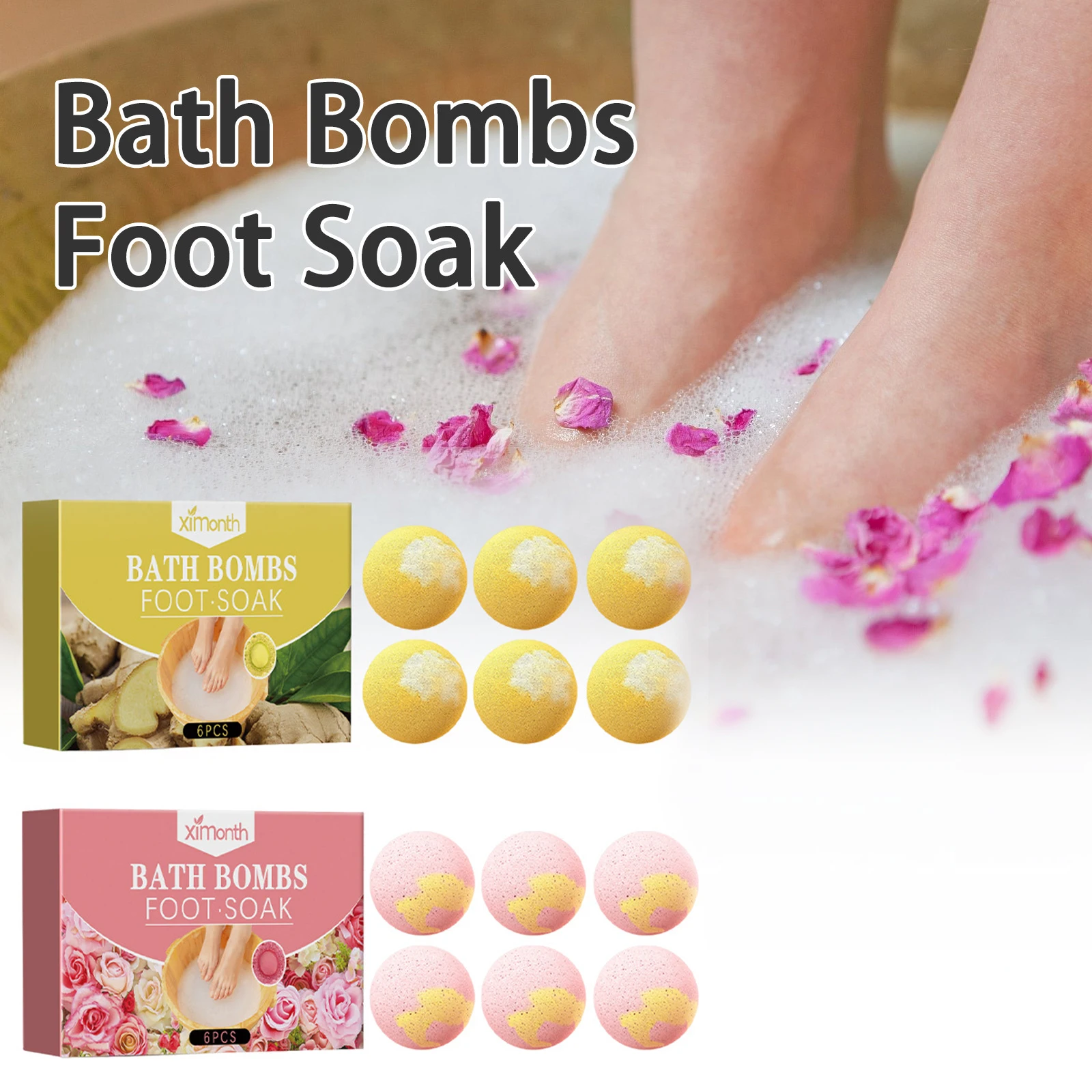 Rose / Ginger Foot Bath Ball Prevent Dryness Cracking Peeling of Heel Moisturizing Reduce Foot Odor Relieve Fatigue Feet Care