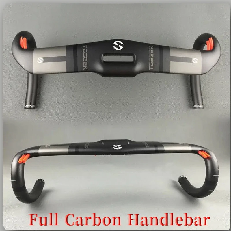 Carbon Road Bike Handlebar, Threadless, Integrated Racing Drop Bar, Bicycle Accessories, 1.8mm, 400-440mm