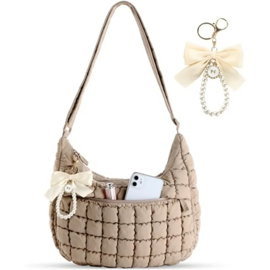 

Puffer Purses for Women, Quilted Purses for Women with Adjustable Strap and Multiple Pockets for Travel, Work