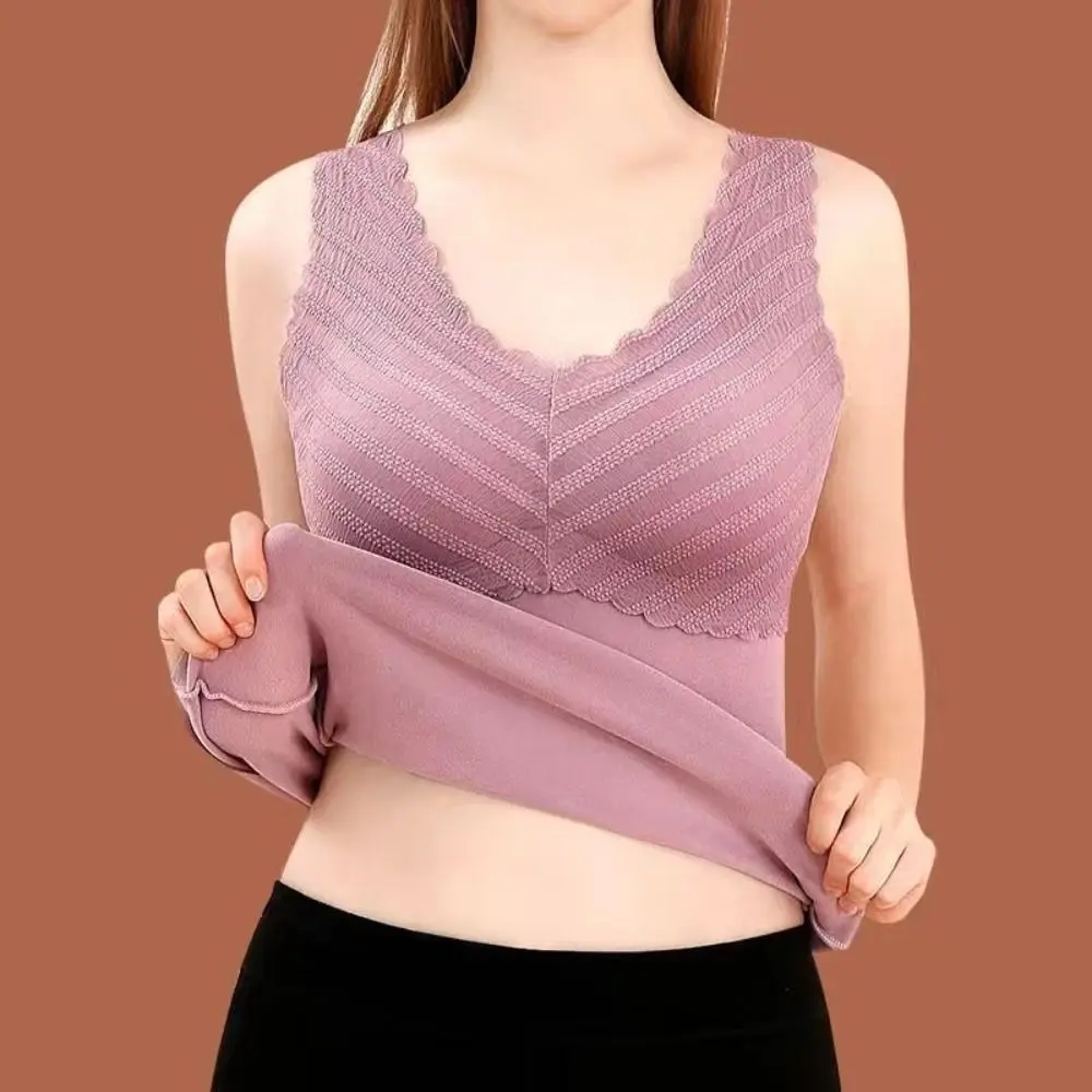 Winter Autumn Women Thermal Underwear Bottoming Shirt Large Size Underwear with Pad High Elastic Vest Seamless Undershirts
