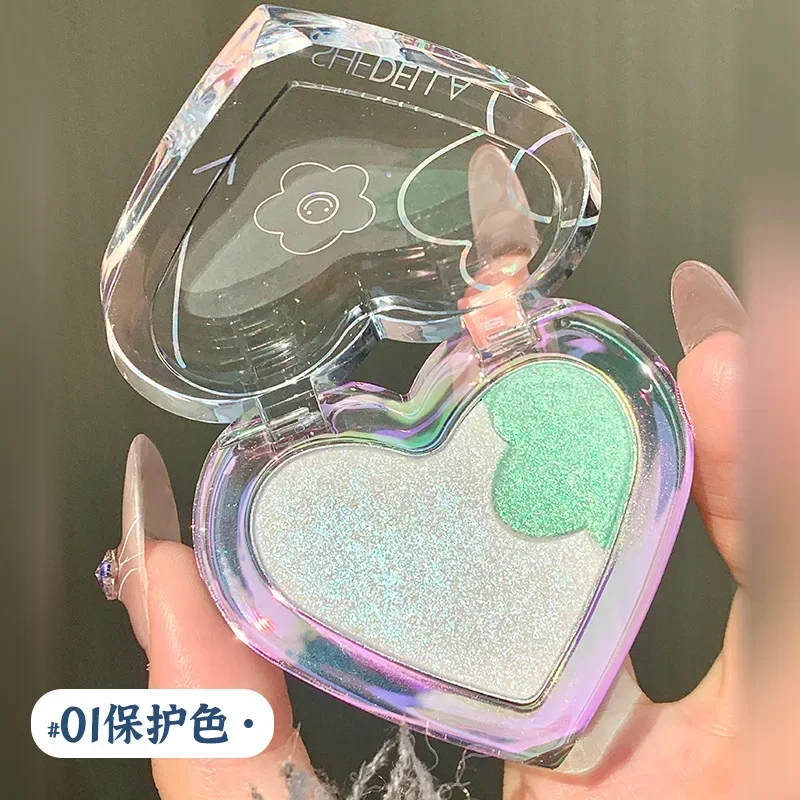 Shedella's heart-pounding three-dimensional highlighter face brightening glitter pearlescent two-color chameleon highlighter