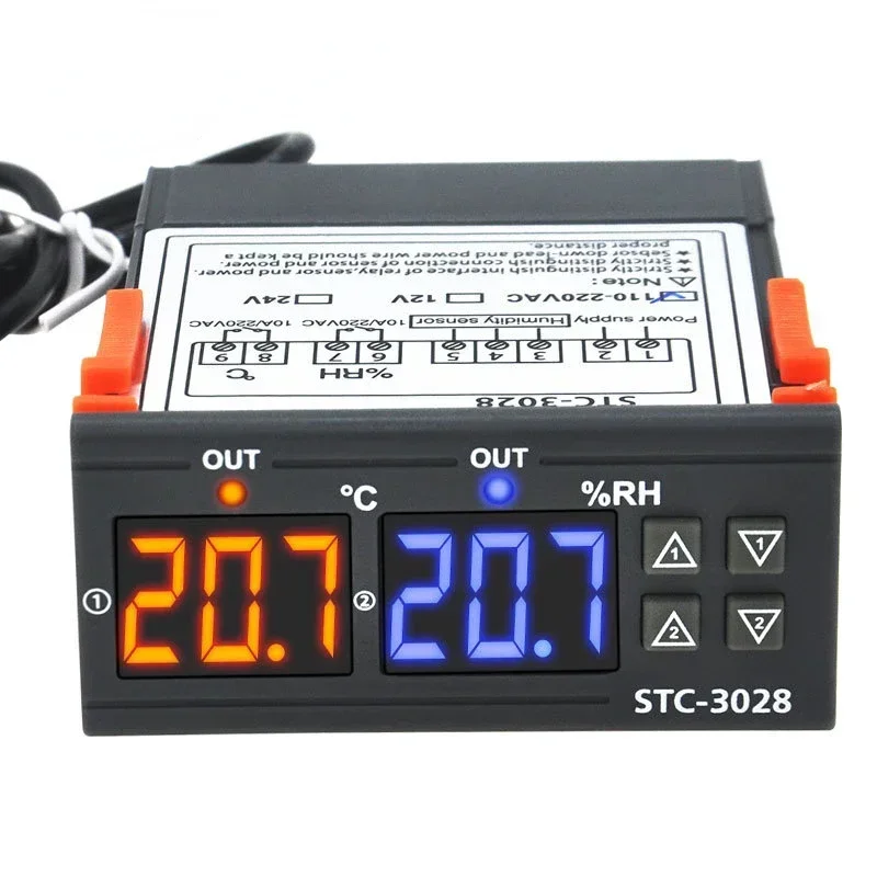 STC-3028 Intelligent Digital Display Temperature and Humidity Controller AC 220V DC 12V 24V