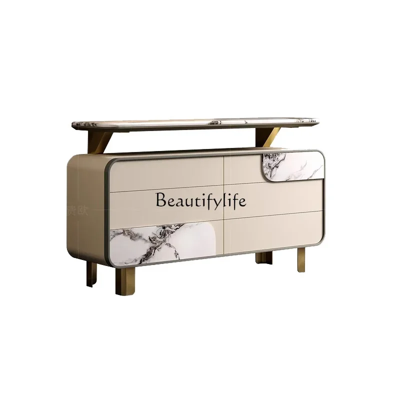 

Z.American light luxury dining side cabinet Italian living room bedroom storage advanced entrance cabinet