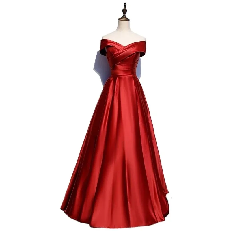 Длинные платья для выпускного вечера с v-образным вырезом и открытыми плечами, атласное платье длиной до пола, длинные элегантные платья для выпускного вечера