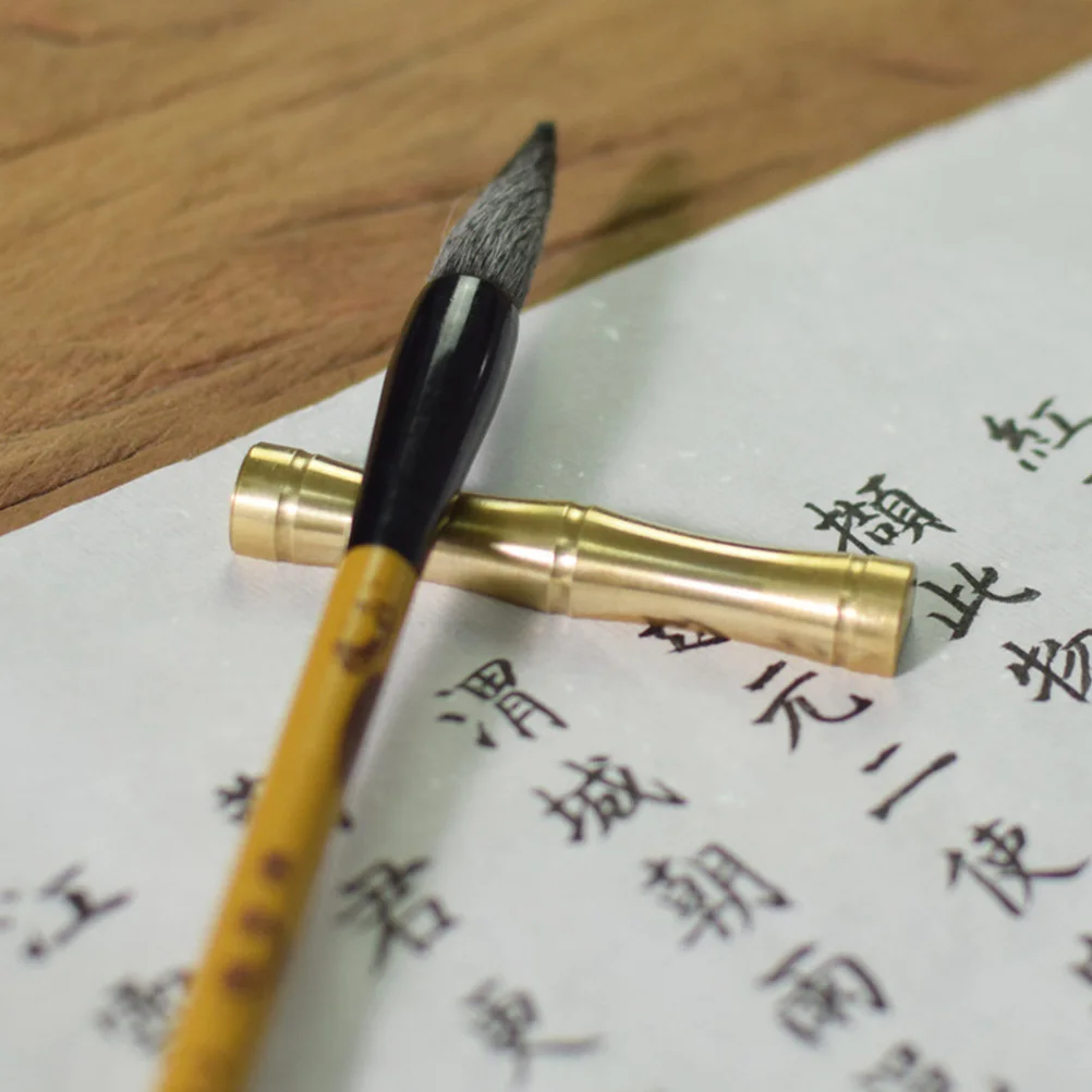 구리 대나무 조인트 펜 홀더 빈티지 브러시 스탠드 서예 펜용 수미 필기 도구 데스크탑 수납 예술 장식