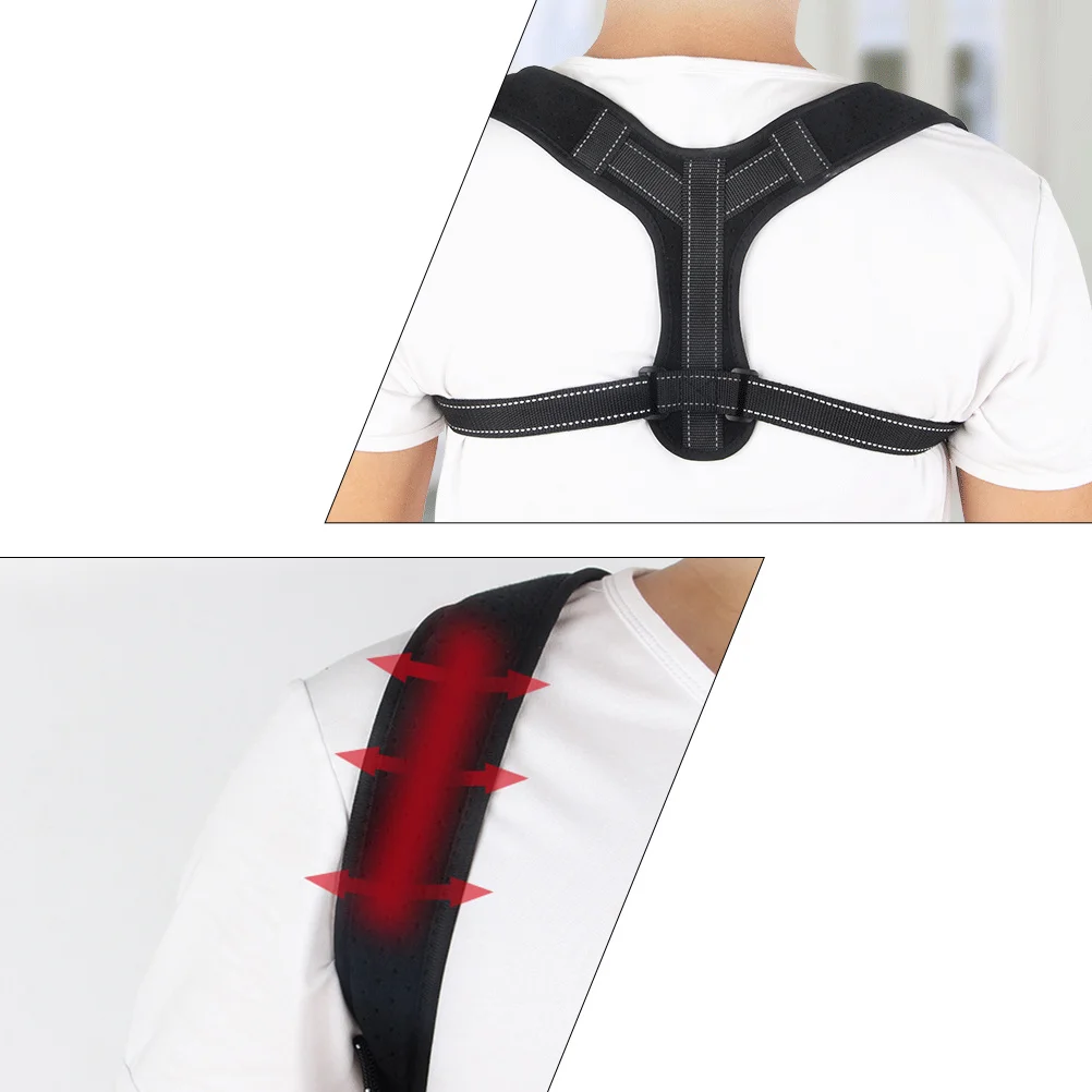 

Корректор осанки, черный размер S, регулируемый бандаж для спины, утолщенный плечевой ремень, дышащая ткань для мужчин и женщин, осанка