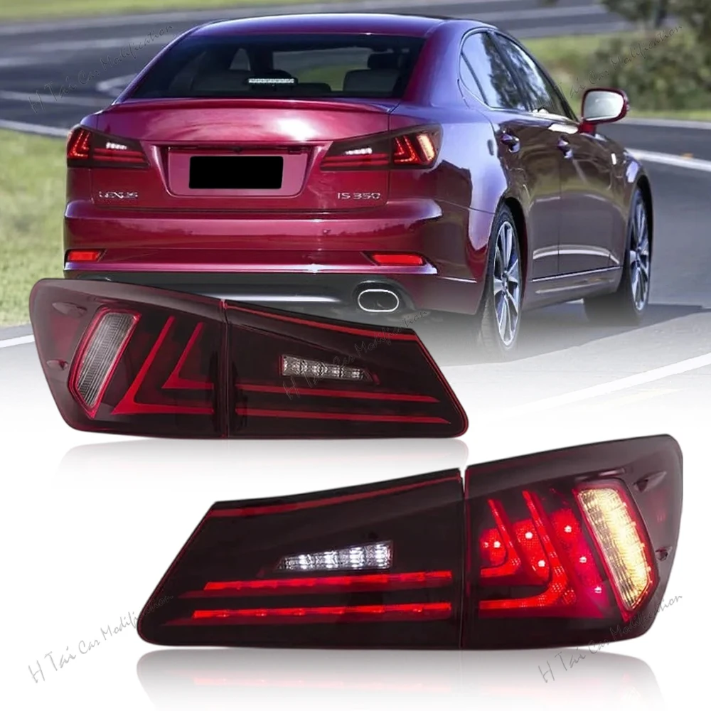 Pair LED Tail Lights For Lexus IS250 IS350 ISF IS II 2006-2013 Rear Lamp Assembly DRL Taillight Turn Signal Car Light Assemblies