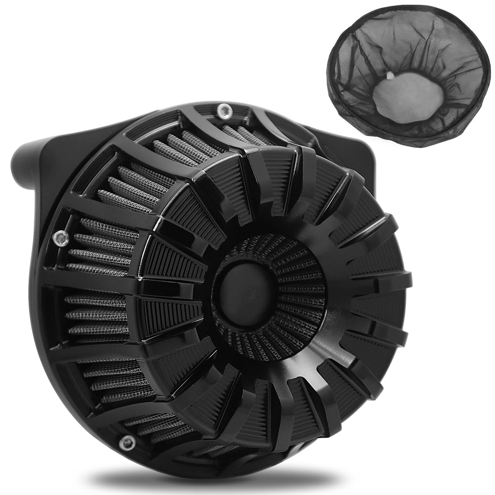 

Oiled Cotton Air Filter 15-Spoke Inverted Series Air Cleaner For Black CNC Machined For Harley 91-UP XL New