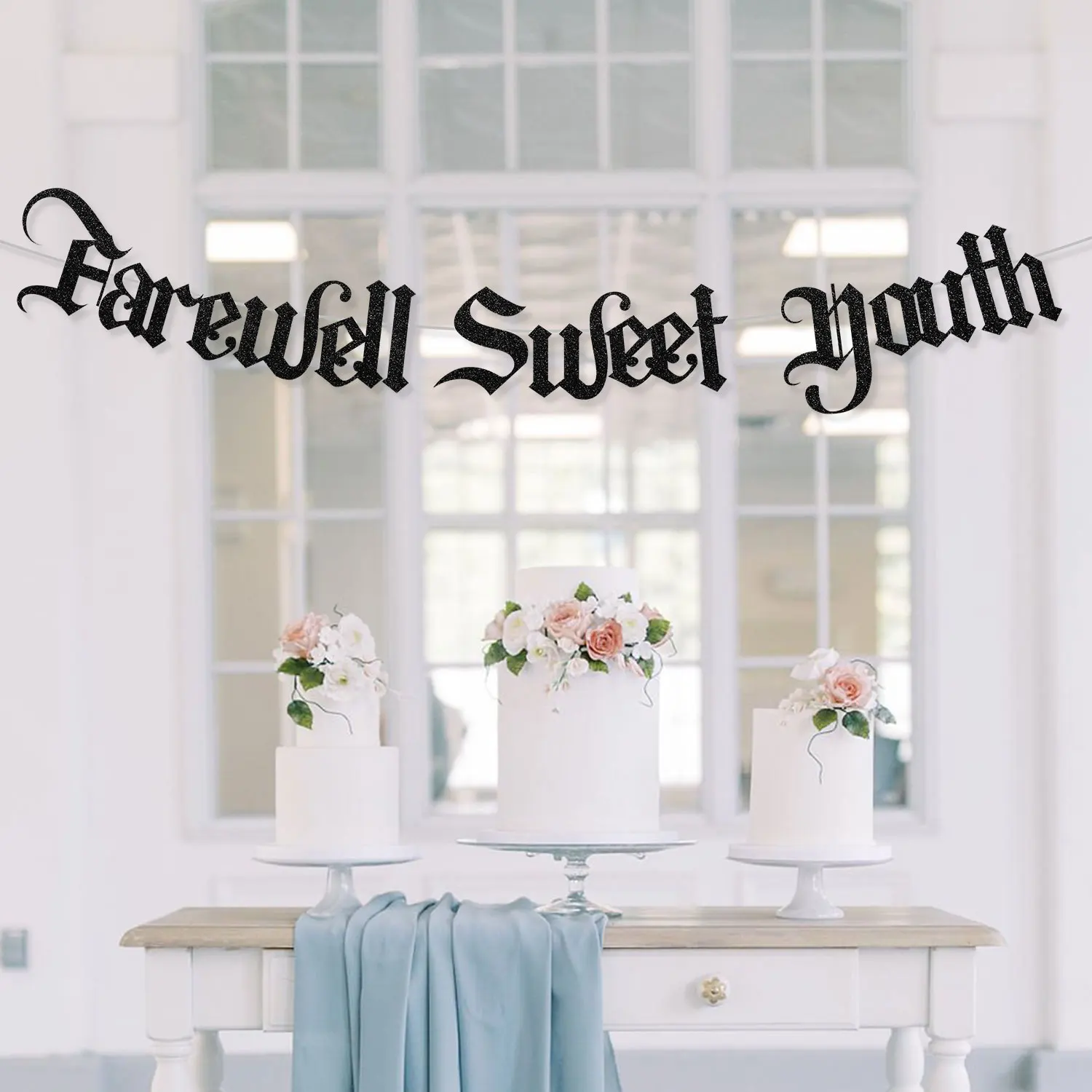 Farewell Sweet Youth Birthday Banner, Gothic Birthday Party Supplies, 30th, 40th, 50th Birthday