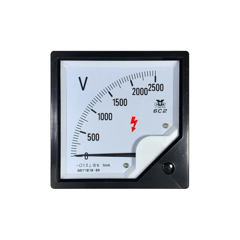 6c2 2500V/5mA Fixed Value Resistance Medium Frequency Furnace Voltmeter High Voltage DC KV Non-Straight Use Pointer DC