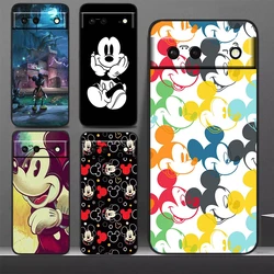 Mickey Mouse Phone Case For Google Pixel 8 7 Pro 6 Pro 6A 5A 5 4 4A XL 5G Black Soft Fundas Cover