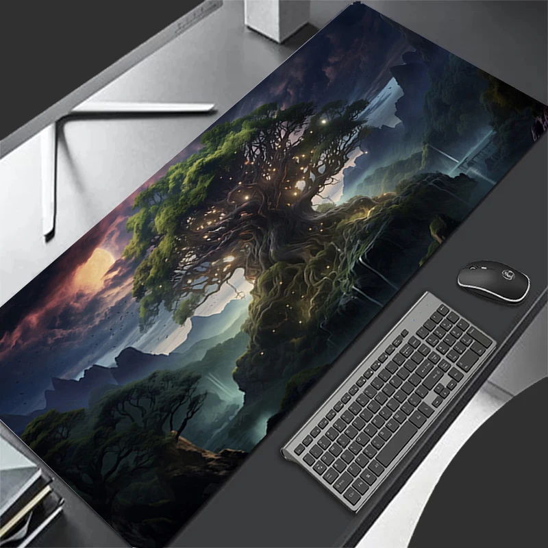 Mousepad Pattern Game Pad Rubber HD Mouse Pad PC Accessories Desk Mat Non Slip Sakura Tree Table Mat Gamer Cabinet Keyboard Pad