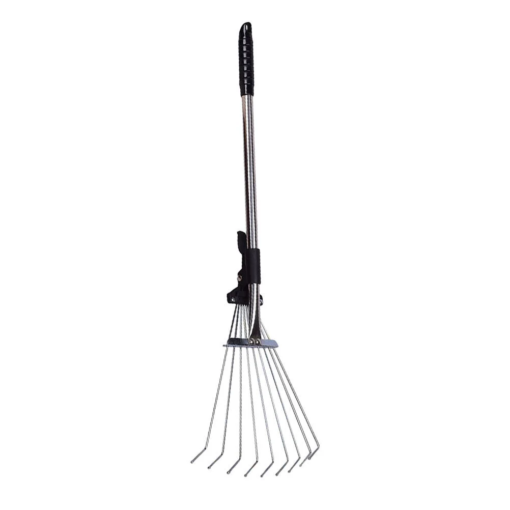 Imagem -03 - Retrátil Garden Fan Rake com Alça Ancinho para Grama Metal Rkes para Gramado Limpador de Jardinagem