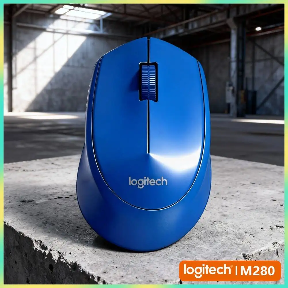 Logitech M280 Ergonomic Wireless Mouse Silent Tap Response 10m Safe Connection 18-Month Battery Easy Install for Desktop Laptop
