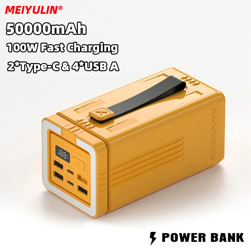 

PD 100W Power Bank 50000mAh Portable Fast Charging USB C External Battery Charger Powerbank For iPhone 14 Xiaomi Samsung Laptop